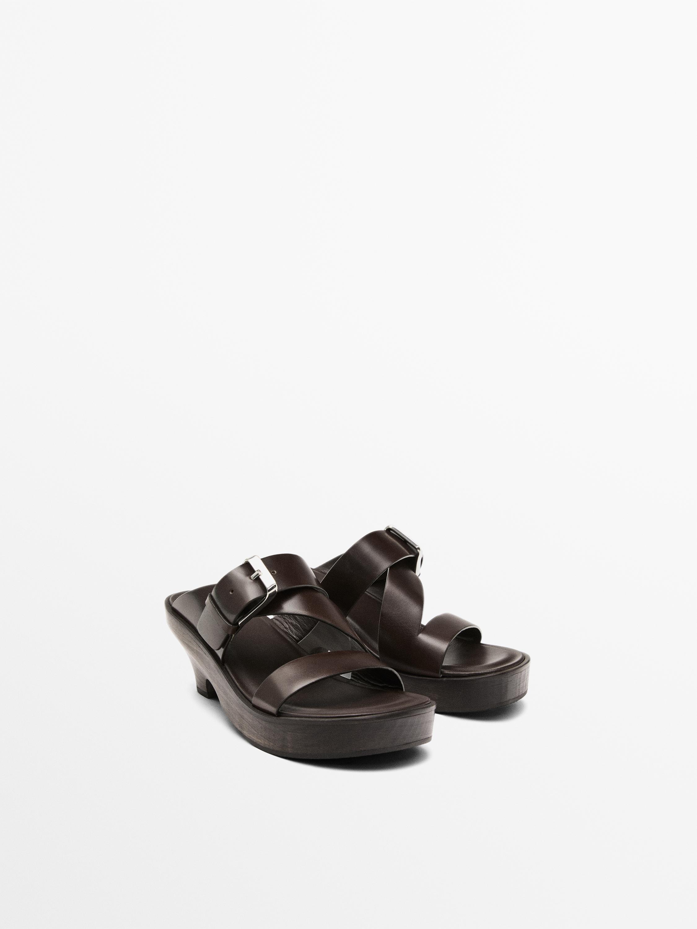 Sandals with wooden heels